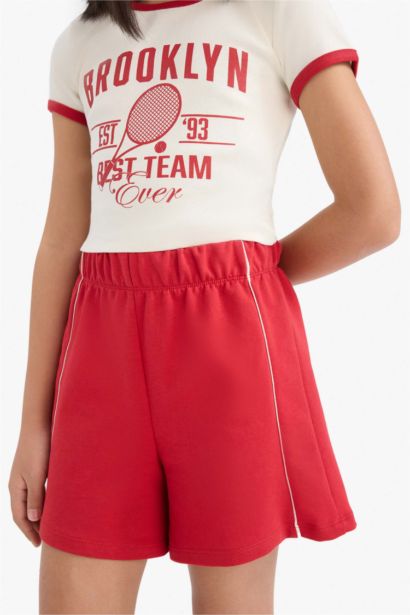 Girl Corduroy Printed T-Shirt Shorts 2 Piece Set