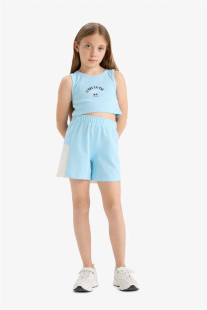 Ensemble Top sans manches imprimé et Short pour fille