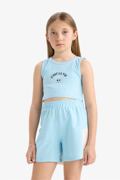 Ensemble Top sans manches imprimé et Short pour fille