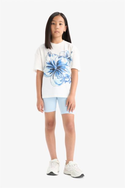 Ensemble T-shirt imprimé et Short legging pour fille