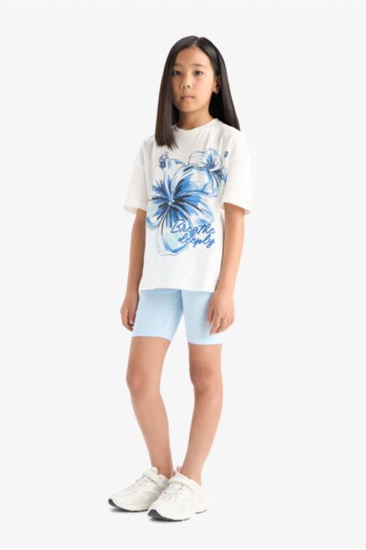 Ensemble T-shirt imprimé et Short legging pour fille