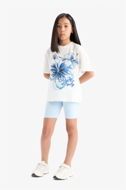 Ensemble T-shirt imprimé et Short legging pour fille