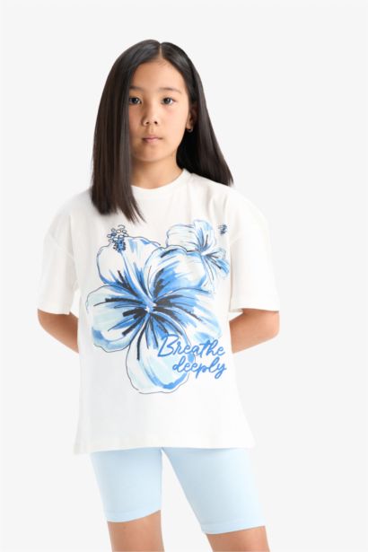 Ensemble T-shirt imprimé et Short legging pour fille