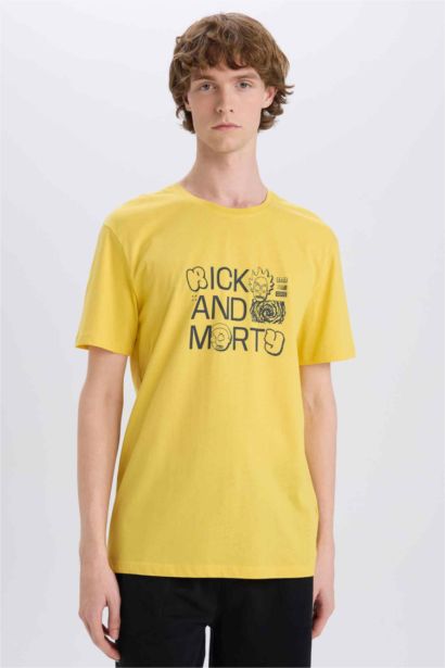 Regular Fit Rick and Morty Licensed Crew Neck Short Sleeve T-Shirt