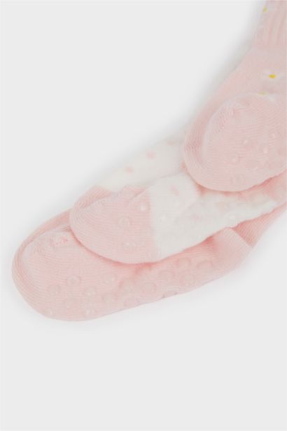 جوارب بيبي بناتي طويلة قطن - 3 قطع