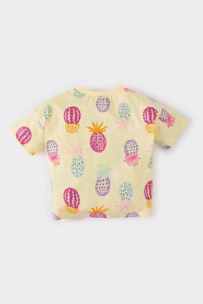 Baby Girl Regular Fit Crew Neck Fun Printed T-Shirt