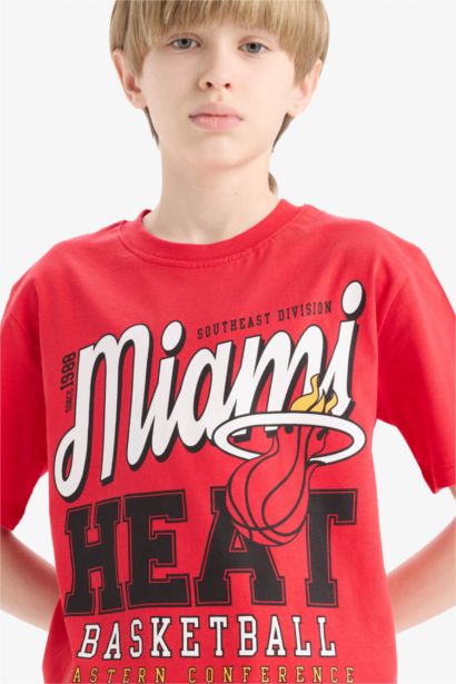 T-shirt NBA Miami Heat à col rond et manches courtes pour garçon