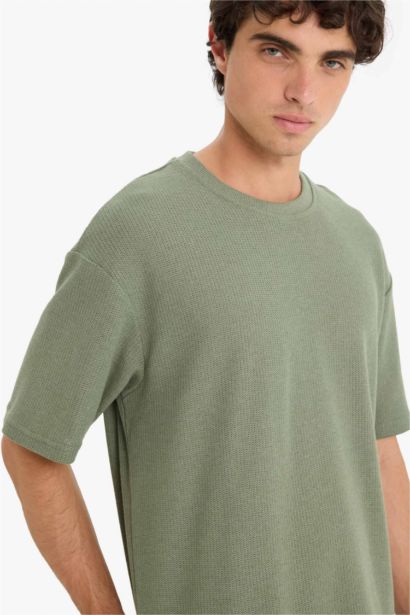 Dokulu Boxy Fit Tişört