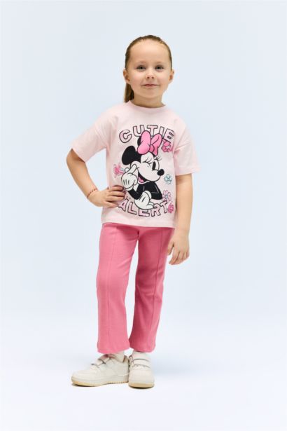Ensemble de T-shirt imprimé Mickey & Minnie et legging côtelé pour bébé fille