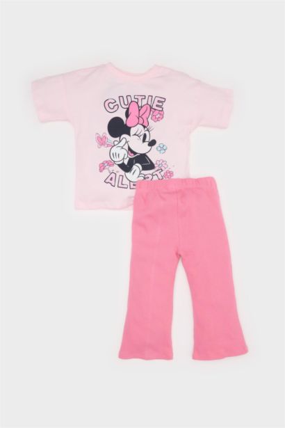 Ensemble de T-shirt imprimé Mickey & Minnie et legging côtelé pour bébé fille