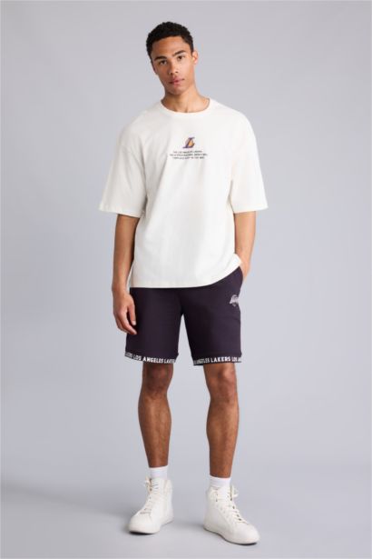 T-shirt NBA Los Angeles Lakers boxy à col rond et manches courtes