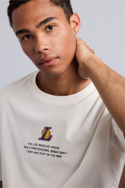 T-shirt NBA Los Angeles Lakers boxy à col rond et manches courtes