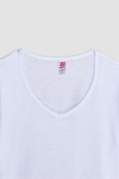 طقم بيجاما قصة عادية كم طويل بنطلون منقط وتيشيرت من Fall in Love - قطعتين