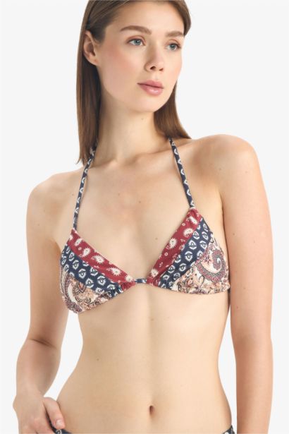 Fall in Love Regular Fit Patterned Bikini Top