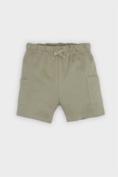 Short uni basique à taille élastique pour bébé garçon