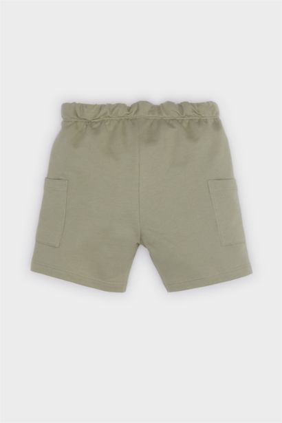 Short uni basique à taille élastique pour bébé garçon
