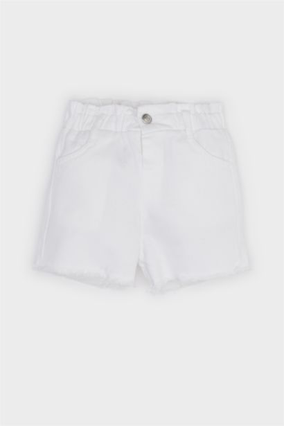 Baby Girl Paperbag Fit Paperbag Waist Shorts