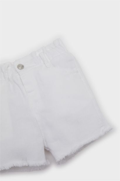 Baby Girl Paperbag Fit Paperbag Waist Shorts