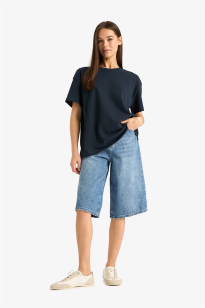 Oversize Loose Fit Crew Neck Basic T-Shirt