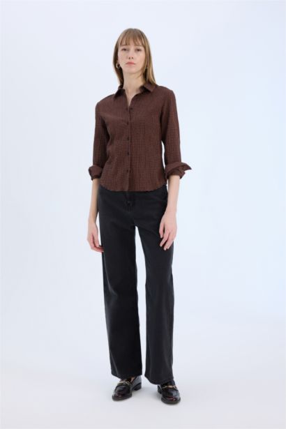 قميص كاروهات ردن طويل سليم فيت