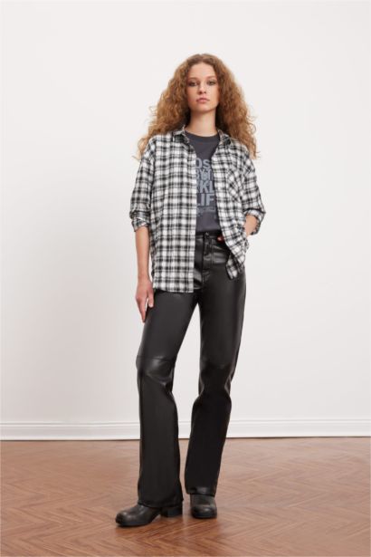 Chemise Oversize à carreaux à manches longues