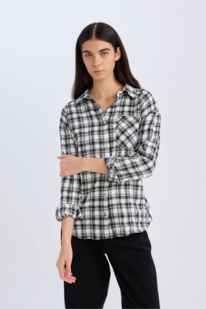 Chemise Oversize à carreaux à manches longues