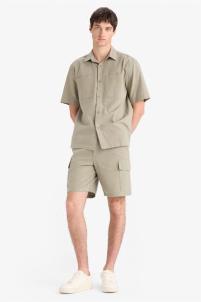 قميص قطن نص كم قصة مريحة