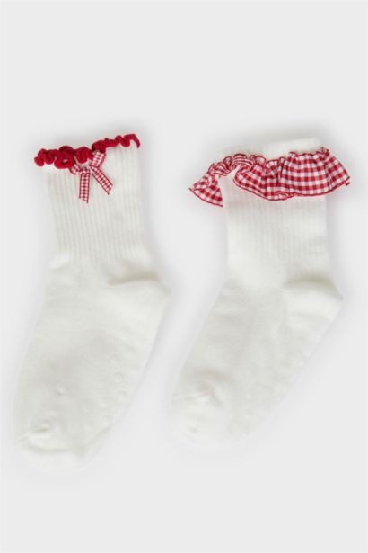 جوارب طويلة قطن بيبي بناتي - قطعتين