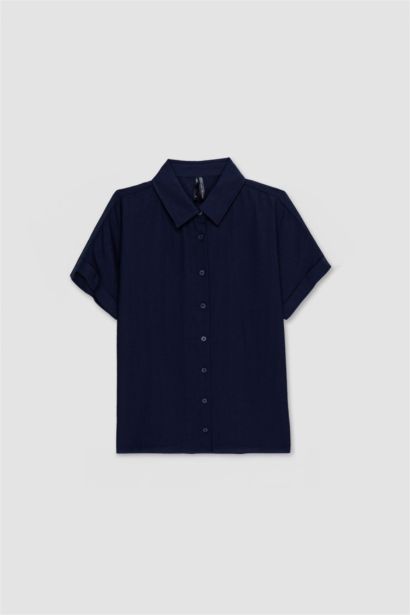 Regular Fit Shirt Collar Short Sleeve Shirt