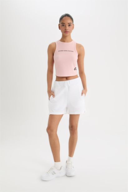 كروب توب رياضي برقبة مستديرة بدون كم من DeFactoFit