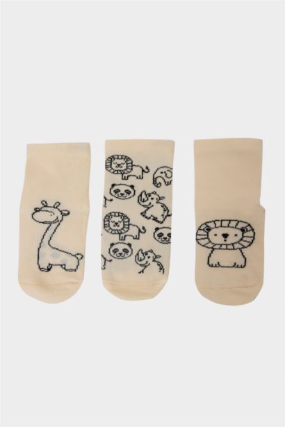 Lot de 3 Chaussettes longues en coton à semelle antidérapante pour bébé garçon