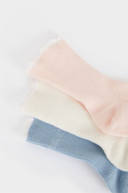 Baby Girl Non-Slip Sole 3 Piece Cotton Long Socks
