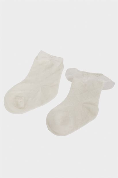Baby Girl Non-Slip Sole 2 Piece Cotton Long Socks