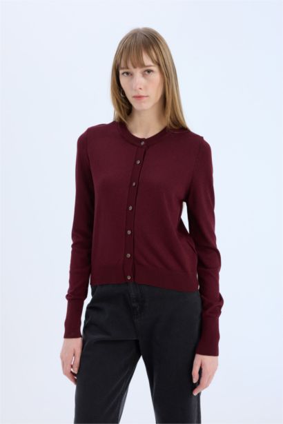 Regular Fit Crew Neck Cardigan