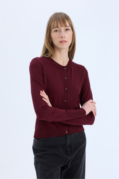 Regular Fit Crew Neck Cardigan