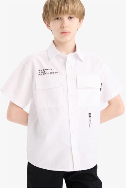 Chemise oversize imprimée à manches courtes pour garçon