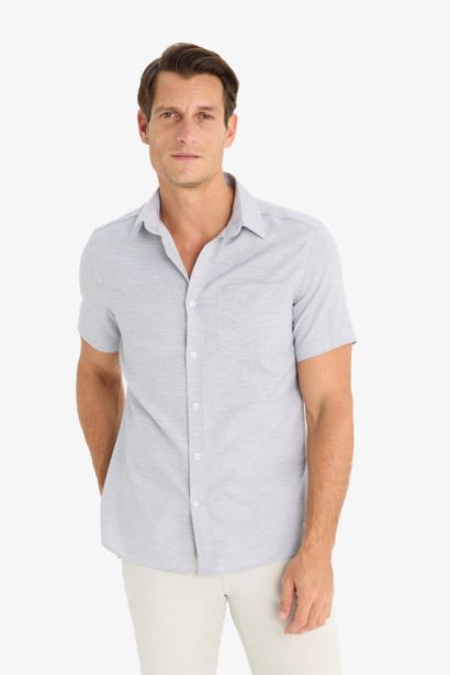 Modern Fit Polo Neck Summer Basic Shirt