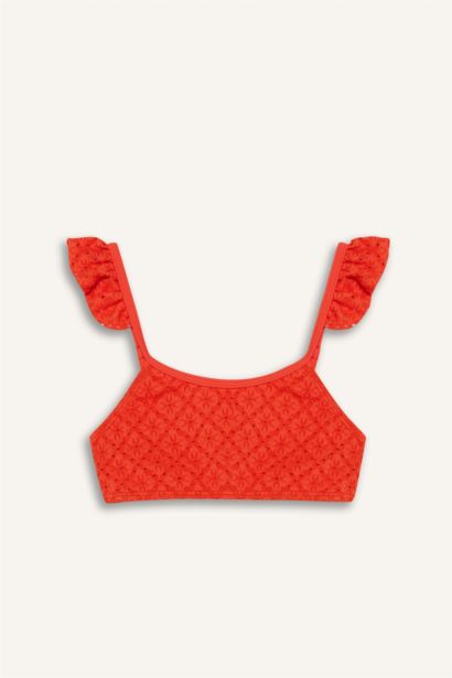 طقم بكيني بناتي مكشكش - قطعتين