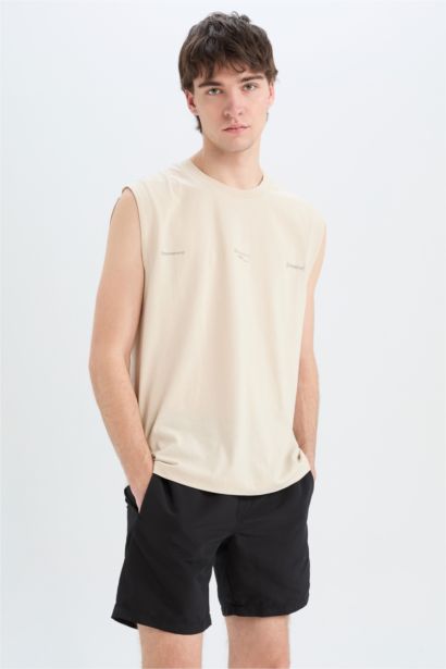 Regular Fit Kısa Boy Cepli File Astarlı Beli Bağcıklı Düz Hafif Kumaş Deniz Şortu