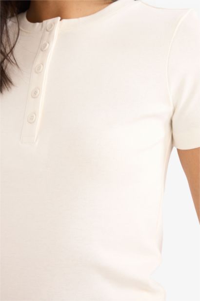 Slim Fit Crew Neck Ribbed T-Shirt