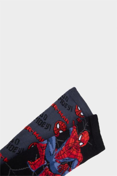 Lot de 2 paires de Chaussettes longues en coton Spiderman pour garçon