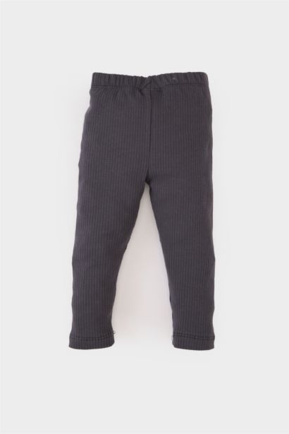 Pantalon côtelé basique à taille élastique pour bébé garçon