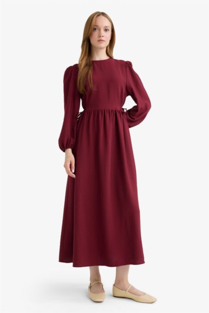 Robe longue à manches longues en tissu aérobin Coupe régulière