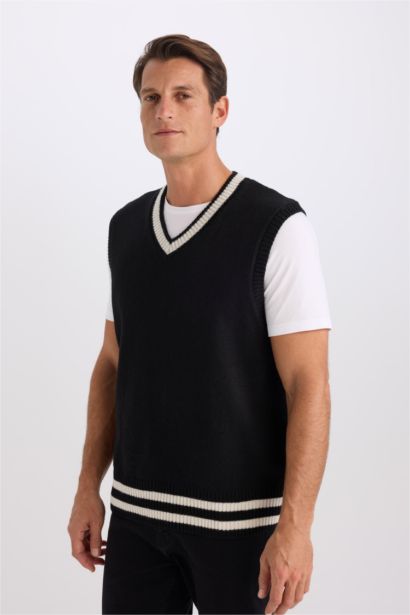 Standart Fit V Yaka Triko Suveter