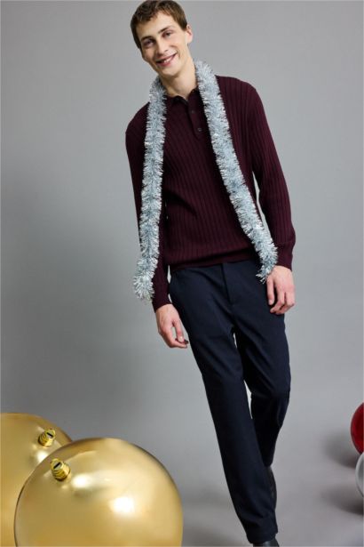 Standard Fit Polo Collar Knitwear Pullover