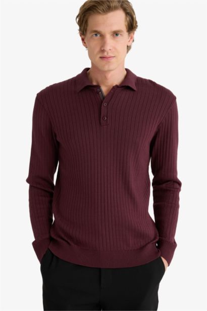 Standard Fit Polo Collar Knitwear Pullover