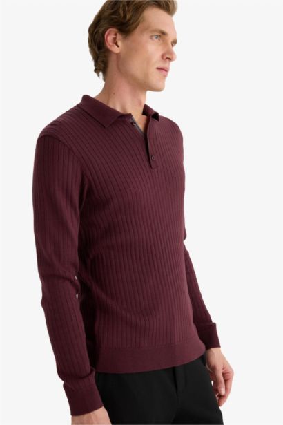 Standard Fit Polo Collar Knitwear Pullover