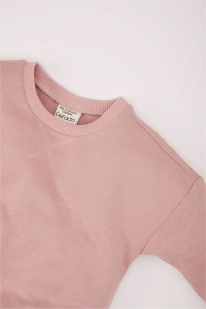 Sweatshirt basique à col rond pour bébé fille