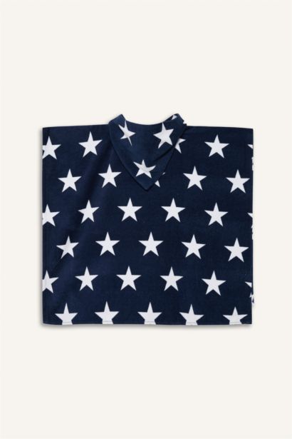 Boy Patterned Cotton Poncho Towel