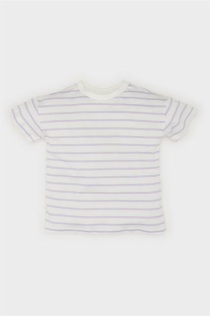 Baby Girl Crew Neck Striped T-Shirt